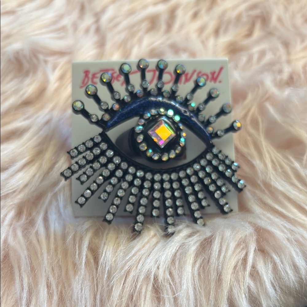 Betsey Johnson Silver Eye Ring